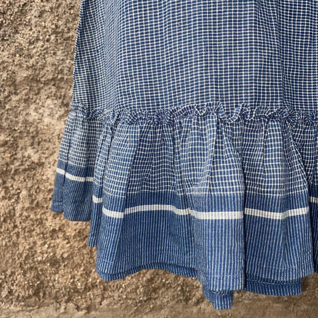 Neela / Saadgi - Short sleeve Frilly Indigo Dress