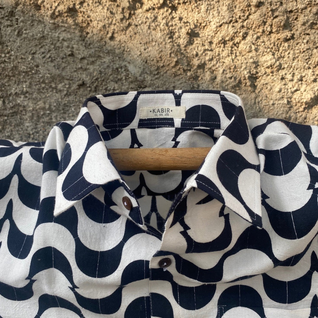 The Flow Shirt - Half Sleeve Blockprinted Shirt