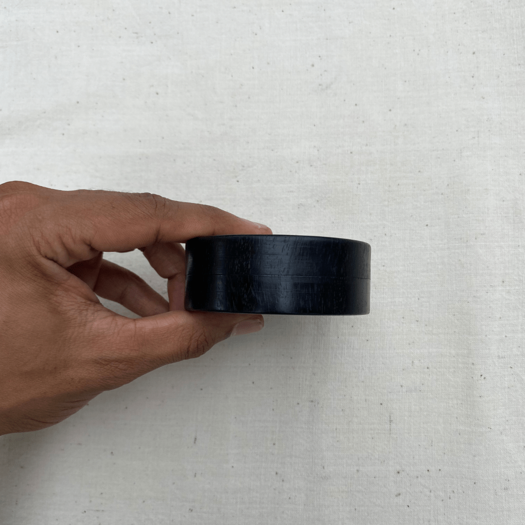 Luxurious Rose Kesar Body Butter - Hand-carved Teak Wood Container - Bone Inlay
