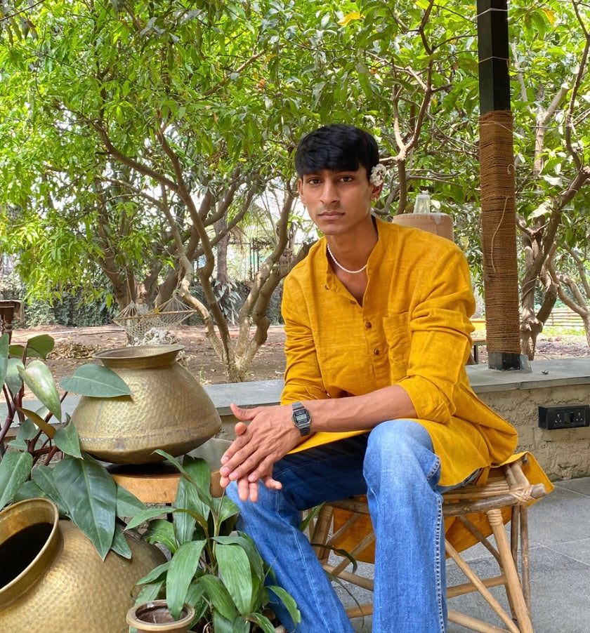 Haldi / Saadgi - Long Sleeve Eri Silk Khadi Kurta