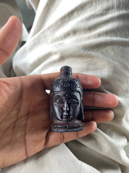 Iconic Rose Kesar Lip Balm - Hand-carved Teak Wood Buddha Container