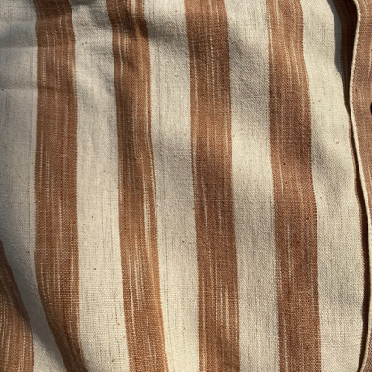 Saral 02/ Saadgi - Handloom, Natural dye, striped half sleeve shirt.