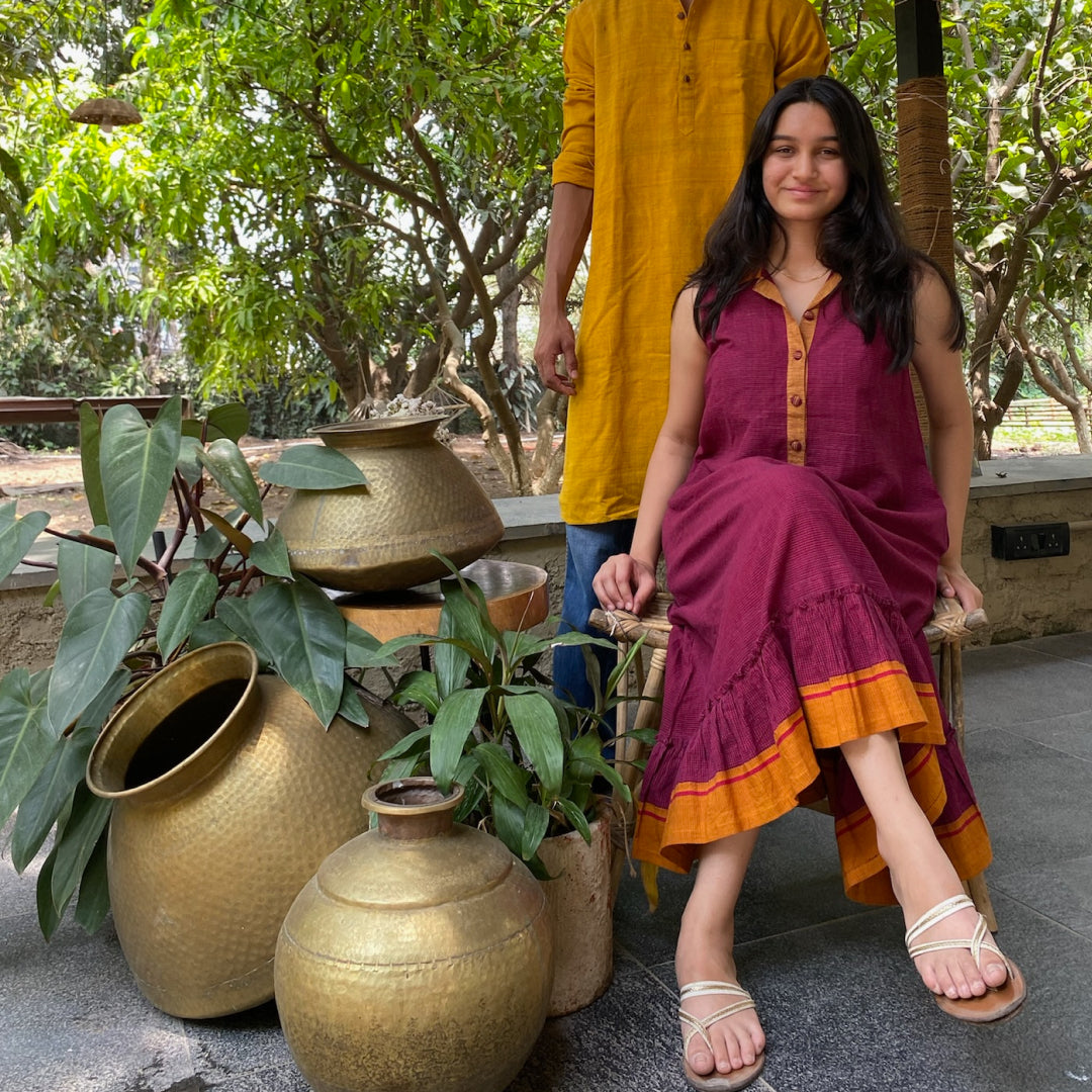 Kumkum / Saadgi - Sleeveless Frilly Red Dress